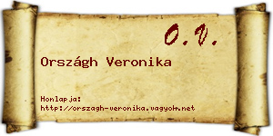 Országh Veronika névjegykártya